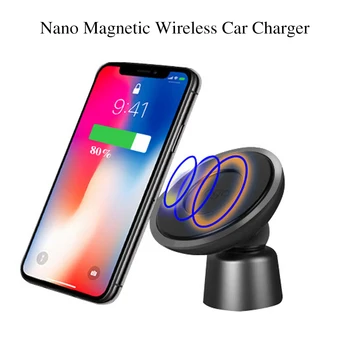 Nano Auto Držiaka Telefónu Nabíjačku Qi Bezdrôtové Nabíjanie Univerzálny pre IPhone X XS Max XR 8 10 pre Samsung S9 Plus Poznámka 9 Mate 20 Pro