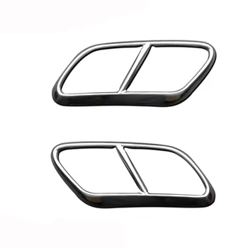 Pre Volvo XC90 S90 XC60-2019 Auto Zadné Duálny Výfukových Šál Konci Potrubia Nálepky Kryt Trim Doplnky z Nerezovej Ocele, 2 KS