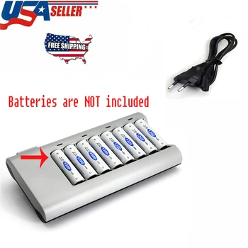 Inteligentný 8 Slot Nabíjačka Batérií S LED Svetlom Časovač Ovládanie Nabíjačka Pre batérie typu AA AAA NI-MH, NI-CD Nabíjateľné Batérie