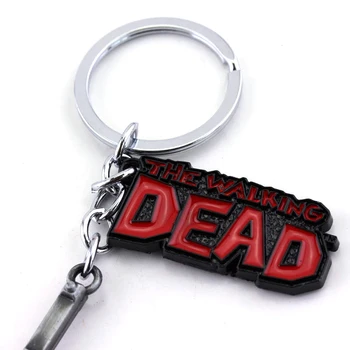 Veľkoobchod Šperky Walking Dead Keychain Daryl Dixon Kuše prívesok na Logo Black 7 cm Metal Keychains Mužov keyring kľúča držiteľa