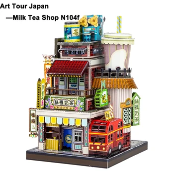 MU Umelecké Turné Sveta-Japonsko 3D Kovových Stavebníc DIY Zostaviť Puzzle Laserom Rezané Skladačka Budovy Hračka-JH-N104efgh