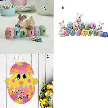 Veľkonočné Vajíčka Bunny Prívesok Farebné Hangable Ornament Home Party Dekorácie Ľahký _WK