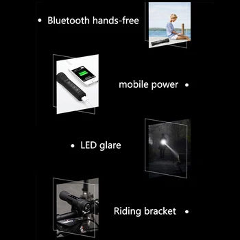 Prenosný Bluetooth Reproduktor Vonkajší Reproduktor Požičovňa Bezdrôtový Reproduktor+Baterka+Power Bank+Bike Mount+TF Card Slot+FM Rádio