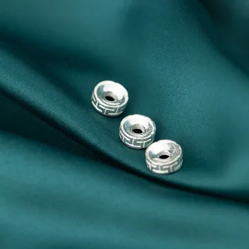 8 mm 925 Sterling Silver Dištančné Korálky Kúzlo Voľné Korálky Oblek pre Náramok, Náhrdelník DIY Šperky Robiť Šperky, Doplnky