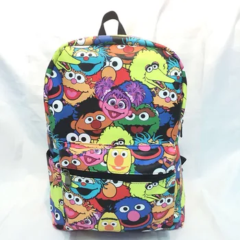 IVYYE Sesame Street 3style Módne Anime PU Batohy Školy Cartoon Batoh Bežné Cestovné Tašky Batohu Unisex Nové