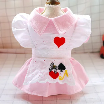 2020 Nové Ružová Láska Bavlna Psie Oblečenie Princezná Šaty Jeseň Zima Slúžka Oblečenie Pre Malých Zvierat Mačka Kostým Bunda Šteňa Tovaru