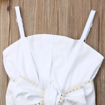 Boutique dievča oblečenie 2019 Lete Batoľa Detský Baby Girl Šaty Čipky bez Rukávov Romper Luk Jumpsuit Oblečenie Sunsuit