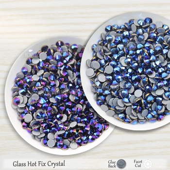 Kovové Blue & Blue Hematite flatback kamienkami hot fix kryštály glitters kamienkami sklo rýchlu opravu kamene na vyšívanie odevov
