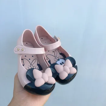 2021 Detí Jelly topánky Mini Melissa Dievča, nové PVC soft Topánky Princezná luk myši Candy topánky Batoľa Pláže topánky MN045