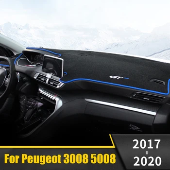 Auto Panel Kryt Mat slnečník Pad Prístrojový Panel Koberce Anti-UV Peugeot 3008 5008 GT 2017 2018 2019 2020 Príslušenstvo
