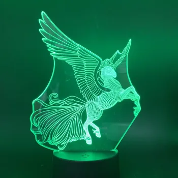 3D Lampa Pegasus Farby Meniace Nočné Svetlo pre Deti Darček live Izba 3D Ľahký Dotyk Snímača Nightlights Zvieratá Led Nočné Svetlo
