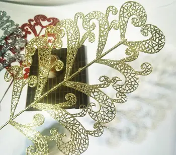 20pcs 37 cm Lesk Prášok List Pobočky Kvet Usporiadanie Na Vianočný Večierok Strom Venun Závesné Dekorácie
