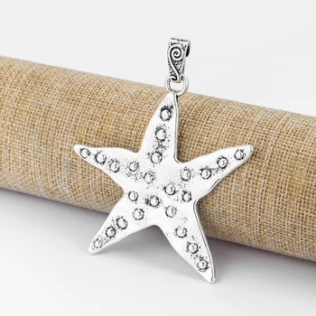 3ks Hviezdice Sea Star Prívesky S Malými Guľôčkami Charms DIY Šperky Čo Zistenia 75x73mm