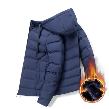 Mens kabát Zahustiť Bunda Bežné Vetrovka Muž Klobúky 2020 Outwear Nepremokavé Nové Jesenné Zimné Tepelné Homme Coats 4XL MOOWNUC