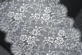 Široká 45 CM, dva-farba šedá, spodnej black line rias čipky textílie DIY high-end oblečenie svadobný závoj, sukne príslušenstvo