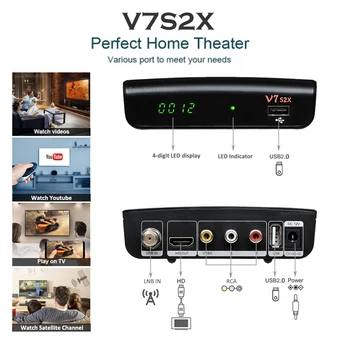 GTMEDIA V7 S2X HD DVB-S/S2/S2X AVS+ VCM/ACM/multi-stream/T2MI Full speed USB 3/4G modul a PowerVu