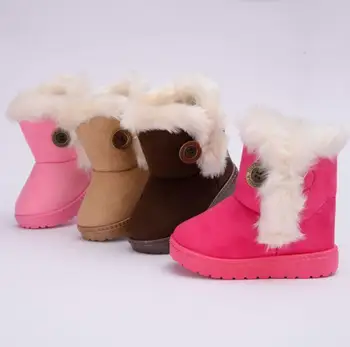 Horúce Zimné Deti Módne topánky snehu Dieťa bavlna topánky teplé Kožušiny mäkké dno, baby, dievčatá topánky, zimné lyžiarske topánky