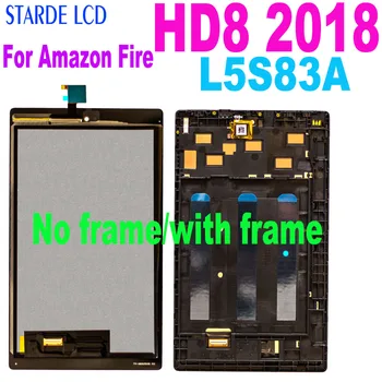 Pre Amazon Oheň HD8 HD 8 8. Gen 2018 L5S83A LCD Displej Dotykový Displej Digitalizátorom. s montážou Rámu