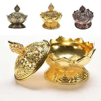 1Pcs Svätého Tibetskej Lotus Kadidlo Horák Zliatiny Bronzu Mini Kadidlo Horák Incensory Metal Craft Domova Nové