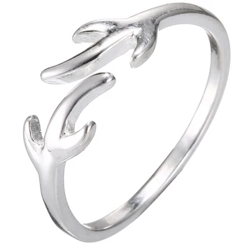 AMORUI Nehrdzavejúcej Ocele Otvorené Krúžky Nastaviteľné Geometrické Strieborná Farba Zásnubné Prstene Pre Ženy Módne Šperky