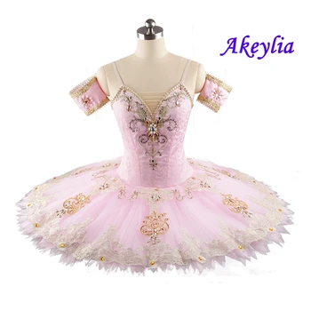 Dievčatá Ružové Klasický Balet Tutu YAGP Profesionálne Žakárové tkaniny Tanier palacinka balet Tutu vlastné pre Sugar Plum Fairy Dieťa