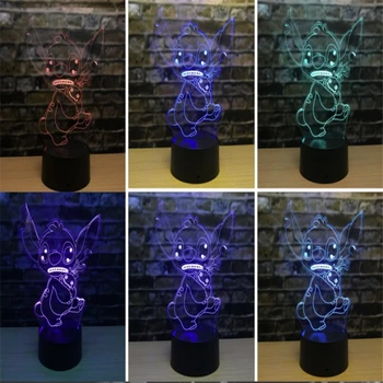 Cartoon Steh Nočné Svetlo LED, 3D Ilúziu Dekoratívne Lampy Dieťa, Deti, Dieťa 7 Zmena Farieb Dotykový Stôl Stolná Lampa Domáce Dekorácie