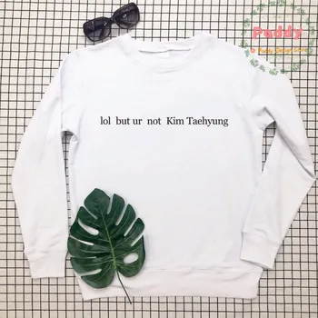 OKOUFEN KPOP kórejský štýl streetwear BANGTAN lol ale ur nie Kim Taehyung mikiny, mikiny list tlač pulóvre crewneck v pohode