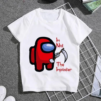 Medzi Nami Deti Hra Tlač Oblečenie Teen Zábavné Bavlna T-shirts Dieťa Krátky Rukáv Oblečenie Chlapčenské Tričká Topy Chlapci Tshirts Streetwear