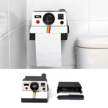 1 Kus Tvorivej Retro Polaroid Fotoaparát Tvar Inšpirovaný Tkaniva Boxy Toaletný Papier Držiak Na Okno Kúpeľňa Decor
