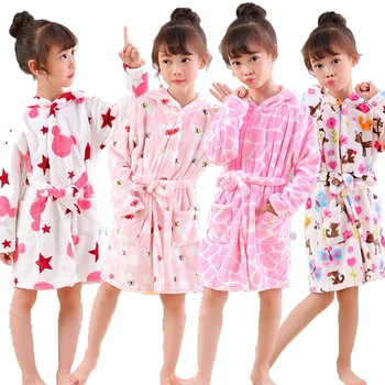 Deti Vaňa Rúcha Flanelové Zimné Deti Sleepwear Župan Dieťa pijamas Nightgown Pre Chlapcov, Dievčatá, Pyžamá 2-8 Rokov Detské Oblečenie