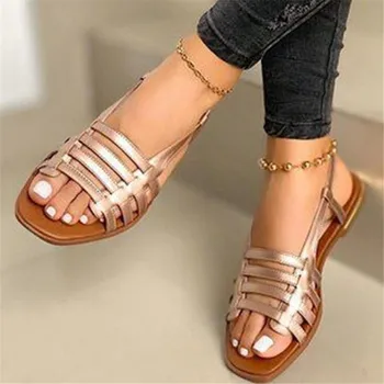 Nové letné veľkosť dámske topánky retro silné päty dámske sandále kliny topánky pre ženy sandalias mujer platformu Dizajnér