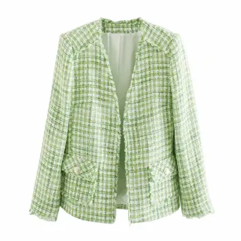 Toppies zelená stožiare, keper tweed bundy kabáty žien sady 2020 jar dámy voľný čas sako vysoký pás šortky