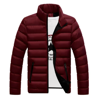 2019 Nové Módne Zimné Bežné Mandarin Coallar Pevné Mužov Kabát na Zips, vrchné oblečenie Bundy Pre Mužov Zimné Kabáty Plus Veľkosť