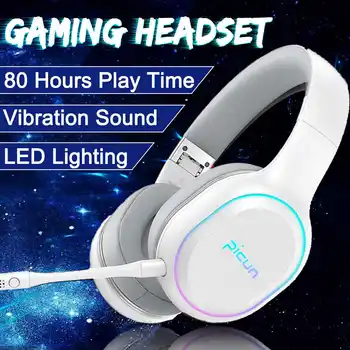 Herné Music Headset bluetooth 4.1 Slúchadiel Prehrávača LED Osvetlenie Športové Bezdrôtové Slúchadlá S Mikrofónom pre PC, Mobilných handsfree