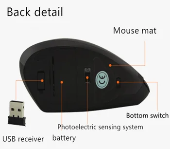 Lefon Wireless Gaming Mouse Vertikálne Ergonomická Myš Optická 800 1200 1600 DPI 6 Tlačidiel 2.4 GHz myš pre notebook PC myši