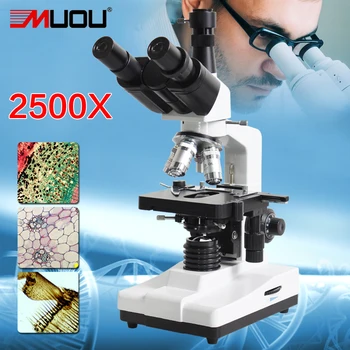 MUOU Značky Najlepšie predaj ,Top kvalita,40x-2500X Trinocular USB Biologický mikroskop ,pre laboratória, Nemocnice , reasearching Použitie
