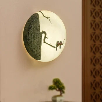 26W Moderný čínsky vtáčí LED nástenné svietidlo obývacia izba, spálňa, nočné nástenné svietidlo Galéria chodby, balkóna stenu sconce kolo podprsenka