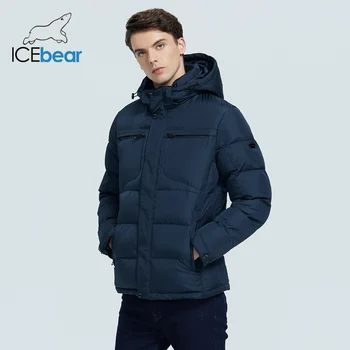 ICEbear 2020 zimné nové príležitostné a módne pánske bavlna-čalúnená bunda teplá a vetru mužov kabát značky oblečenia MWD20940D