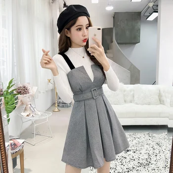 Móda 2019 Voľné Nové 2 Ks Nastaviť-line Vintage Zrastov Koberčeky Dve Dielna Sada Bežné kórejský Stručný Ženy Súpravy Oblečenie