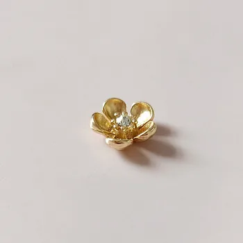 50pcs 13mm Zlatá farba Malé Crystal Core Kvet prívesok pre látky/svadobné vlasy, Šperky poznatky pre KUTILOV, Handmade Šperky, Takže