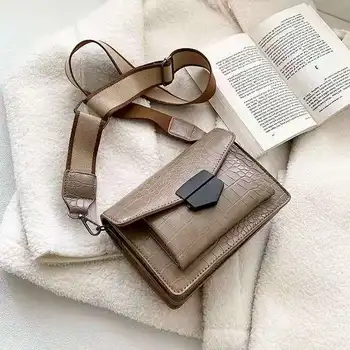 Nový štýl mini kabelka dámska móda malá taška jednoduchý štýl taška cez rameno retro široký ramenný popruh, program messenger taška peňaženky