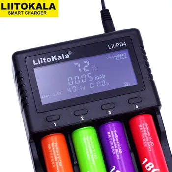 Liitokala Lii-402 Lii-PD4 nabíjačka batérií, nabíja 18650 3,7 V 3.2 V 3.85 V 26650 14500 21700 16340 25500 lítiová batéria NiMH