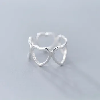 INZATT Reálne 925 Sterling Silver Minimalistický Geometrické Srdce Krúžok Pre Elegantné Ženy Zapojenie Strany Jemné Šperky Roztomilý Príslušenstvo