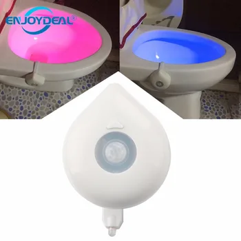 Wc Nočné Svetlo PIR Telo, Pohybový Senzor LED Toaletné kreslo na Čítanie Pohybu Aktivuje Wc Misa Smart Svetlo noci, lampa 8 farieb