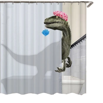 Krásne Kúpanie Dinosaura Tlač Sprchový Záves Nepremokavé Kúpeľni Sprchovací Záves Príslušenstvo Vaňa Curtain180x180Cm