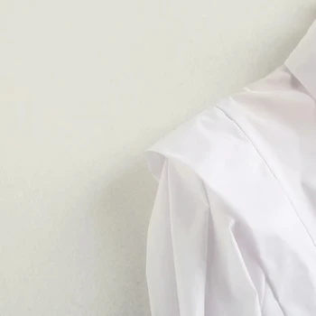 Ochrnutú jeseň blúzka ženy anglicko high street vintage skladaný voľné spájanie biela bežné blusas mujer de moda 2020 tričko top