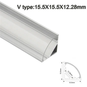 1~20pcs 0,5 m U V YW tvar Hliníkové LED Profil 90 stupňov, montáž na stenu LED Profil vhodný pre LED pásy