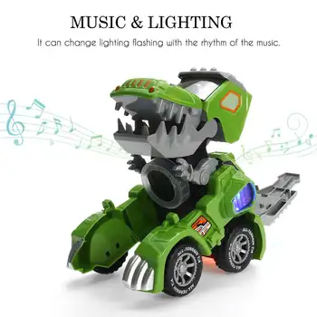 3D Elektrické Transformácia Dinosaura autíčka S Svetlo, Zvuk, detské Hracie Hračky Auto Mini Modely Narodeniny Darček pre Deti