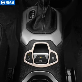 MOPAI Hliníkové Interiéru Vozidla Elektronickej ručnej brzdy Tlačidlo Dekorácie Výbava Nálepky na Jeep Renegade-2016 Auto Styling