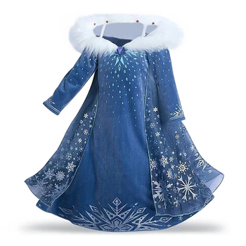 3 5 6 8 10 Rokov Dievčatá Snehová Kráľovná 2 Elsa Šaty Detský Karneval Biely Kostým Princezná Detí, Narodeniny, Party Frocks Oblečenie Parochňu